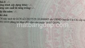 Bán đất thổ Đường 1, Xã Phước Hiệp, Huyện Củ Chi. DT: 21m x 53m, diện tích: 1138m2 giá: 4.5 tỷ, 3.95 triệu/m2, 214.29 triệu/mét ngang