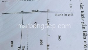 Bán đất thổ Đường 1, Xã Phú Hòa Đông, Huyện Củ Chi. DT: 10.6m x 33m, diện tích: 349.8m2 giá: 2.850 tỷ, 8.15 triệu/m2, 268.87 triệu/mét ngang