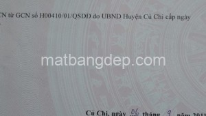 Bán đất thổ Đường 1,Xã An Nhơn Tây, Huyện Củ Chi. DT: 37m x 16m, diện tích: 592m2 giá: 2.4 tỷ