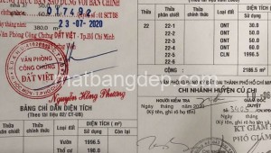 Bán đất thổ Đường 1, Xã Phú Hòa Đông, Huyện Củ Chi. DT: 30m x 75m, diện tích: 2250m2 giá: 22.0 tỷ