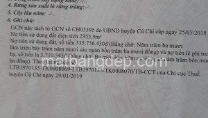 Bán đất thổ Đường 1, Xã Hòa Phú, Huyện Củ Chi. DT: 30m x 97m, diện tích: 2910m2 giá: 29.0 tỷ, 9.97 triệu/m2, 966.67 triệu/mét ngang