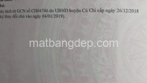 Bán đất thổ Đường 1, Xã Phước Hiệp, Huyện Củ Chi. DT: 5m x 20m, diện tích: 100m2 giá: 1.5 tỷ, 15 triệu/m2, 300 triệu/mét ngang