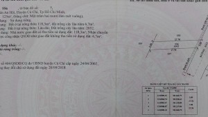 Bán đất thổ Xã Tân An Hội, Huyện Củ Chi. DT: 5m x 27m, diện tích: 125m2 giá: 1.8 tỷ