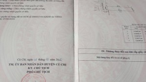 Bán đất thổ Đường Cây Gõ, Xã An Phú, Huyện Củ Chi. DT: 10m x 65m, diện tích: 874m2 giá: 3.0 tỷ, 3.43 triệu/m2, 300 triệu/mét ngang