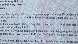 Bán nhà 150/31/5Thửa: 141Tờ: 4 Lý Chính Thắng Võ Thị Sáu Quận 3