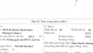 Bán nhà 80/22 Bà Huyện Thanh Quan Võ Thị Sáu Quận 3