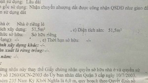 Bán nhà 235/23-235/25Thửa: 8887Tờ: 2 Nam Kỳ Khởi Nghĩa Võ Thị Sáu Quận 3