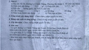 Bán nhà 36 Lý Chính Thắng Võ Thị Sáu Quận 3