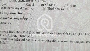 Bán nhà 199 Điện Biên Phủ Võ Thị Sáu Quận 3