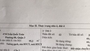 Bán nhà 47/8 Trần Quốc Toản Võ Thị Sáu Quận 3
