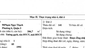Bán nhà 90 Phạm Ngọc Thạch Võ Thị Sáu Quận 3