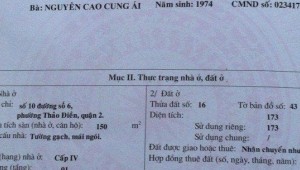 Bán nhà 10 Số 6 Thảo Điền Thành phố Thủ Đức