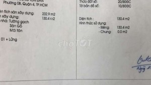 Bán nhà 266/122 Tôn Đản Phường 8 Quận 4