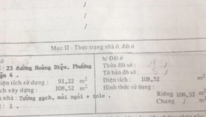 Bán nhà 23 Hoàng Diệu Phường 13 Quận 4