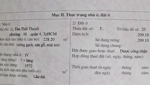 Bán nhà 12 Tôn Thất Thuyết Phường 18 Quận 4