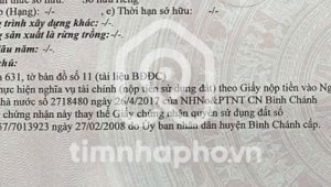 Bán nhà D8/9A Nữ Dân Công Vĩnh Lộc A Huyện Bình Chánh