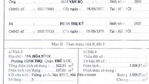 Bán nhà 306 Hòa Bình Bình Thọ Thành phố Thủ Đức