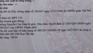 Bán nhà 63 Nguyễn Cửu Đàm Tân Sơn Nhì Quận Tân Phú