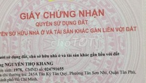 Bán nhà 212 Gò Dầu Tân Quý Quận Tân Phú