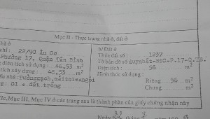 Bán nhà 681/16 Âu Cơ Tân Thành Quận Tân Phú