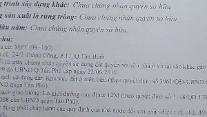 Bán nhà 16-18 Thành Công Tân Thành Quận Tân Phú