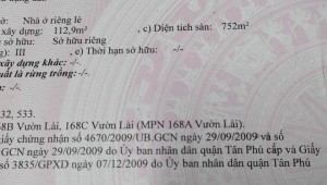 Bán nhà 168B-168C Vườn Lài Tân Thành Quận Tân Phú