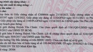 Bán nhà 7-7AThửa: 310Tờ: 18 Huỳnh Văn Chính Phú Trung Quận Tân Phú