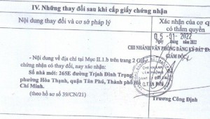 Bán nhà 265E Trịnh Đình Trọng Hòa Thạnh Quận Tân Phú