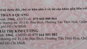 Bán nhà 81 Lũy Bán Bích Tân Thới Hòa Quận Tân Phú