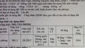 Bán nhà 81-83-83B-85 Hàm Nghi Bến Nghé Quận 1