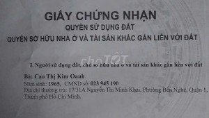 Bán nhà 17/31A Nguyễn Thị Minh Khai Bến Nghé Quận 1