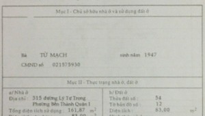 Bán nhà 315 Lý Tự Trọng Bến Thành Quận 1