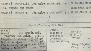 Bán nhà 164 Nguyễn Trãi Bến Thành Quận 1