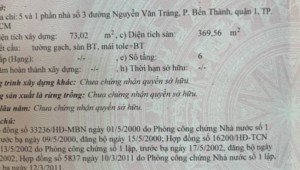Bán nhà 5 Nguyễn Văn Tráng Bến Thành Quận 1