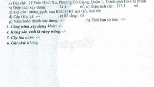 Bán nhà 24 Trần Đình Xu Cô Giang Quận 1
