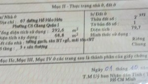 Bán nhà 67 Hồ Hảo Hớn Cô Giang Quận 1