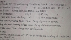 Bán nhà tk40/8 Trần Hưng Đạo Cầu Kho Quận 1