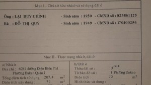 Bán nhà 62/1 Điện Biên Phủ Đa Kao Quận 1