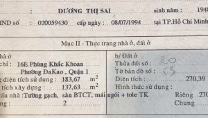 Bán nhà 16E Phùng Khắc Khoan Đa Kao Quận 1