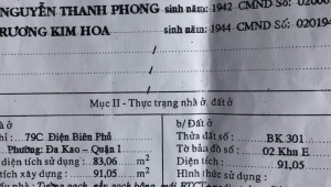 Bán nhà 79C Điện Biên Phủ Đa Kao Quận 1