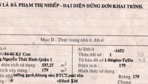 Bán nhà 84-86 Ký Con Nguyễn Thái Bình Quận 1