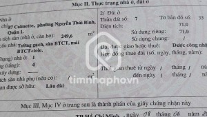 Bán nhà 87 Calmette Nguyễn Thái Bình Quận 1