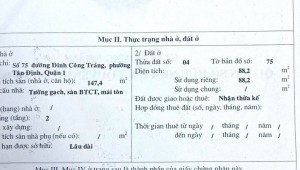 Bán nhà 75 Đinh Công Tráng Tân Định Quận 1