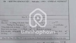 Bán nhà 52 Trần Khắc Chân Tân Định Quận 1