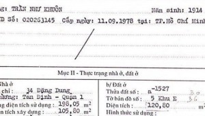 Bán nhà 34 Đặng Dung Tân Định Quận 1
