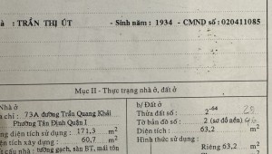 Bán nhà 71Bis+71Bis+73A Trần Quang Khải Tân Định Quận 1