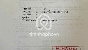Bán nhà 149 Nguyễn Thiện Thuật Phường 1 Quận 3