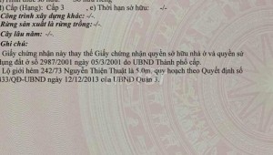 Bán nhà 242/73/18 Nguyễn Thiện Thuật Phường 3 Quận 3