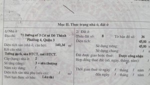Bán nhà 71 Số 3 Phường 4 Quận 3