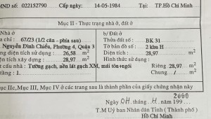 Bán nhà 6 Số 7 Cư xá Đô Thành Phường 4 Quận 3